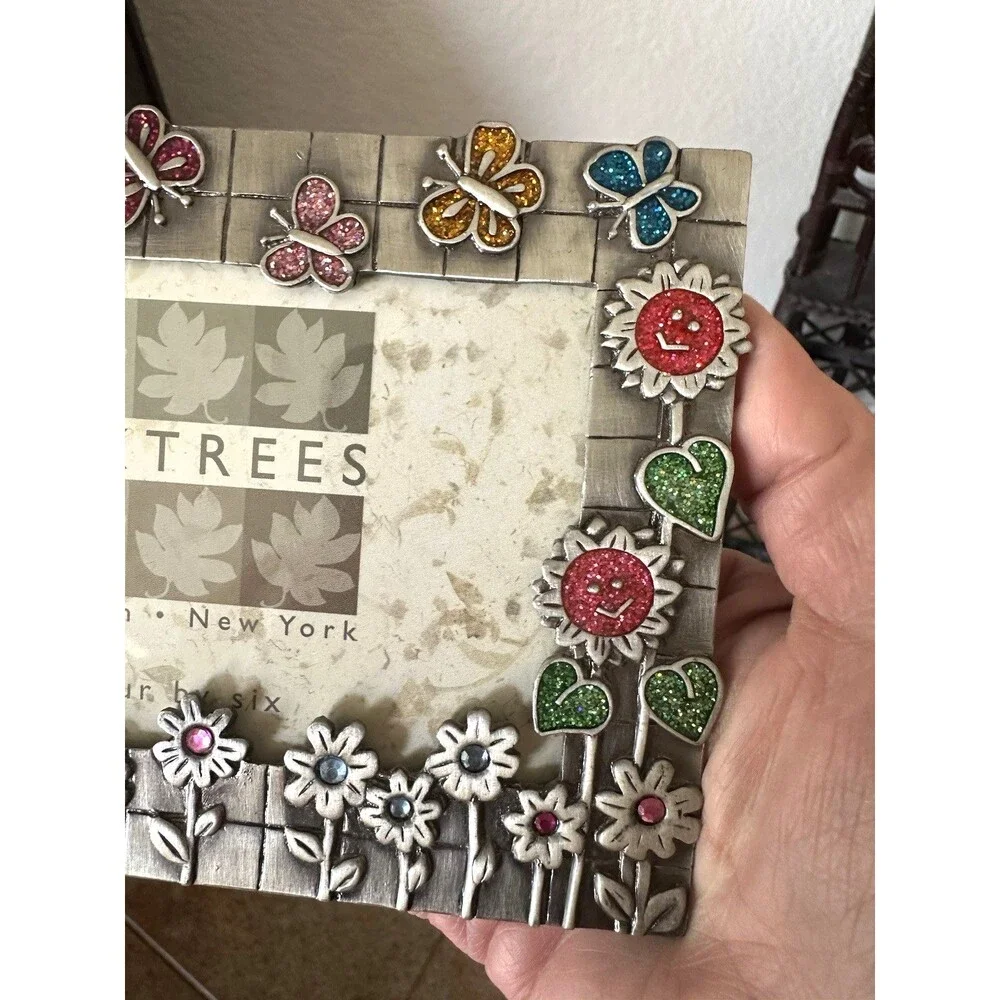 Whimsical Girl Butterfly Sixtrees  Photo Frame Enamel Jeweled 6X4
